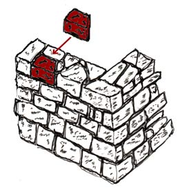 Pierre formant un carreau