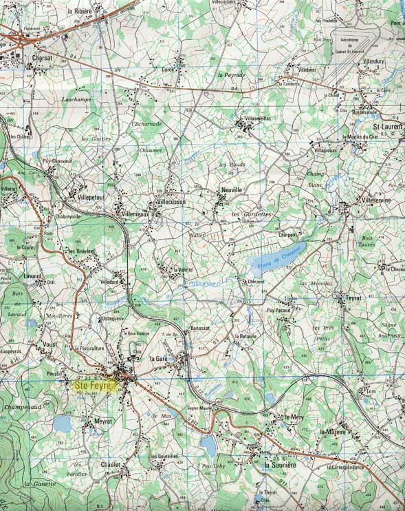 Sainte-Feyre - Carte IGN 2229 O - 1:25000