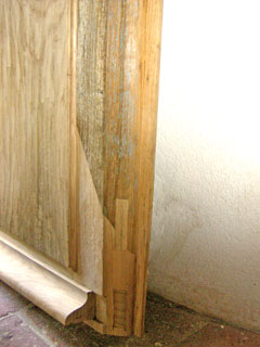 détail de restauration de la porte